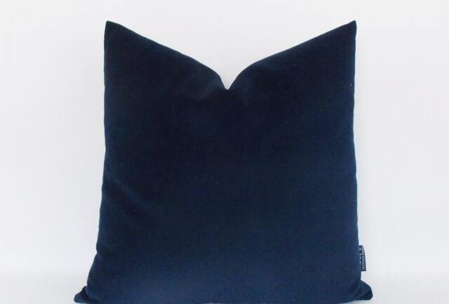 Solid Navy Velvet Pillow Cover Decorative Throw Cushion - image 1