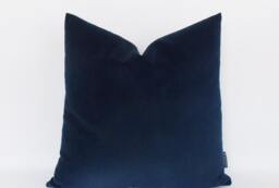 Solid Navy Velvet Pillow Cover Decorative Throw Cushion - thumbnail 1