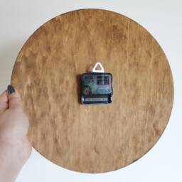 Wooden Clock - Crows Chestnat Color 300 Mm 11.8 Inches Ready To Ship Handmade Silent Mechanism - thumbnail 4