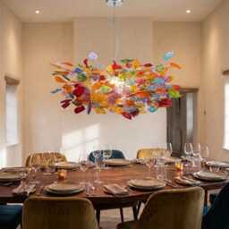 Big Hanging Chandeliers With Colorful Flowers & Leaves - thumbnail 4