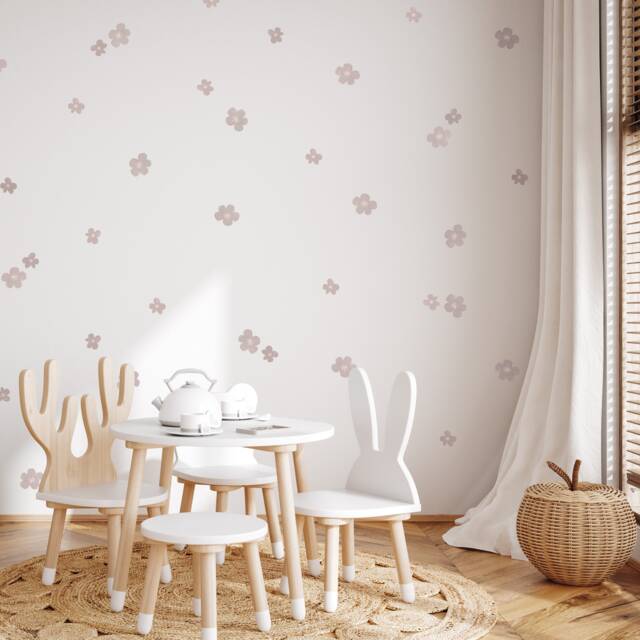Wall Decals - Pink Flower Wall Stickers For Nursery Girls Room D??cor Watercolour Botanical Decals By Dizzy Duck - image 1