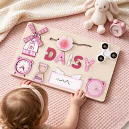 Custom Baby Name Puzzle, Personalized Kids Busy Board, Montessori Learning Toy, Birthday Gift For Kids, Room Decor, 1st Christmas Gifts - thumbnail 2