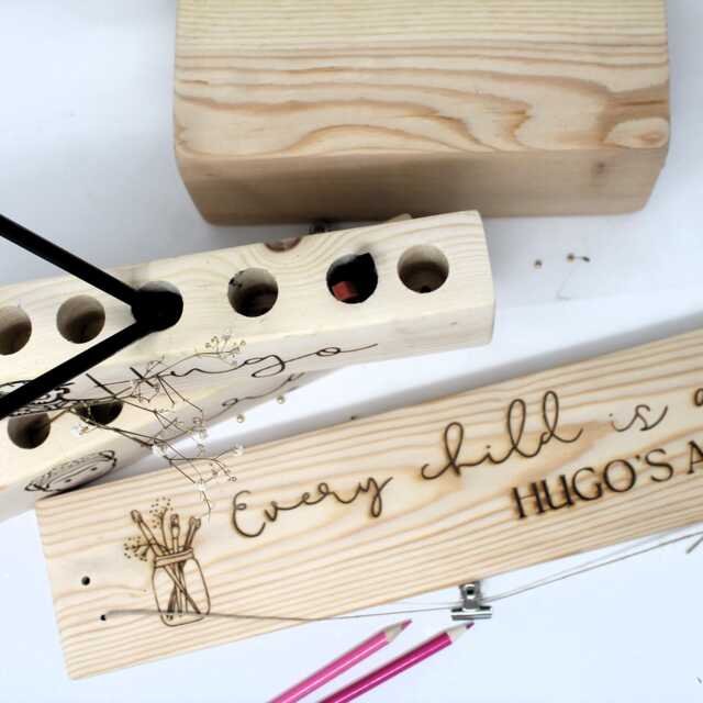 Children Artwork Display Personalised Engraved Wood Sign - image 1