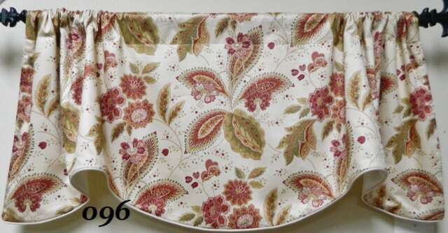 Maras Spice By Mill Creek - Window Valance/Lined & Corded Rod Pocket Scallop Valance/ Designer Fabric - image 1