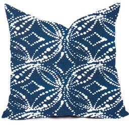 Pillow Covers Custom - Blue Italian Denim Pine Green Kelly White Linen Look Ikat Tribal Modern- All Sizes 16x16 18x18 Throw Accent - thumbnail 3