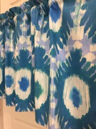 Cafe Curtains Cotton Fabric Kitchen Valance Turquoise Ethnic Window Custom