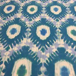 Cafe Curtains Cotton Fabric Kitchen Valance Turquoise Ethnic Window Custom - thumbnail 3
