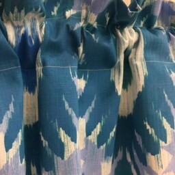 Cafe Curtains Cotton Fabric Kitchen Valance Turquoise Ethnic Window Custom - thumbnail 4