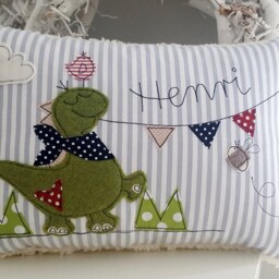 Personalized Dino Cuddly Pillow With Name - thumbnail 2