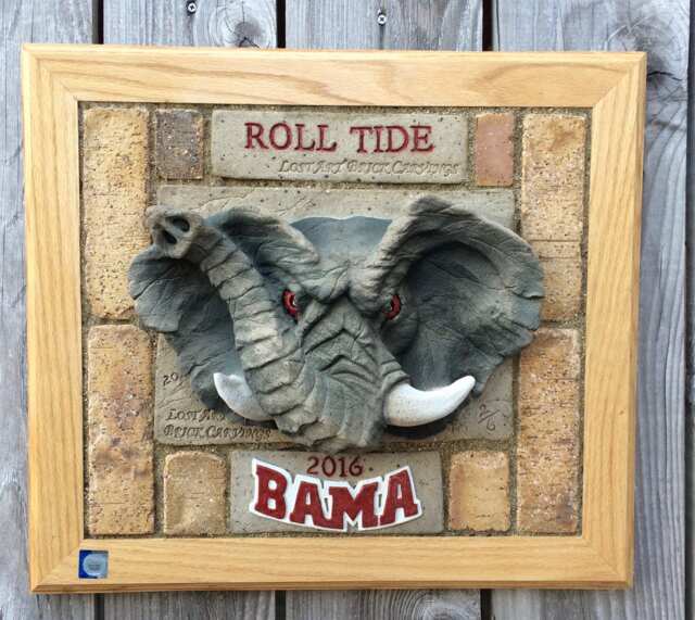 Alabama Roll Tide Bama Crimson Wall Hanging Brick Sculpture - Perfect For Alumni, Graduation & Christmas - image 1