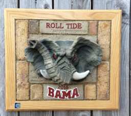 Alabama Roll Tide Bama Crimson Wall Hanging Brick Sculpture - Perfect For Alumni, Graduation & Christmas - thumbnail 1