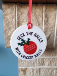 Cricket Ceramic Christmas Tree Decoration - Deck The Halls With Balls - thumbnail 1