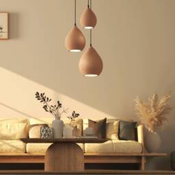 Organic Contemporary Ceramic Pendant Light, Handmade Hardwired/Plug in Island Lighting - Naaya Cepa - thumbnail 3