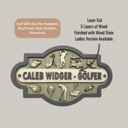 Personalised Golf Gifts For Dad, Man Cave Decor, Sign Fan, Gift Golfer Fathers Day Plaque Wooden Wall Decor - thumbnail 3