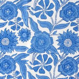 Blue Sunflower Duvet Cover Hand Block Printed On Organic Cotton - thumbnail 2
