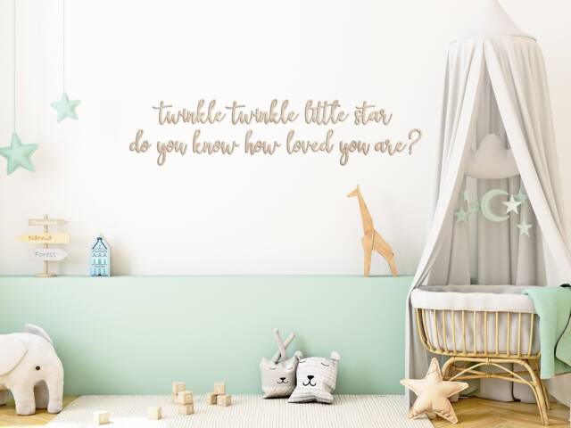Wooden Wall Quote Twinkle Little Star Nursery Decor - image 1