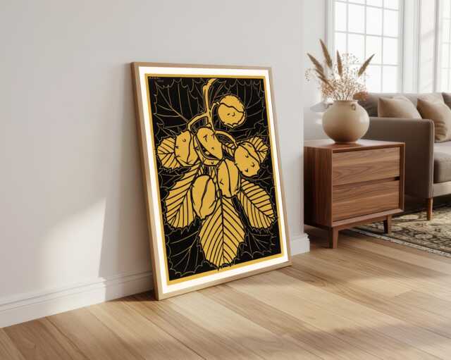Horse Chestnut Art Nouveau Print Julie De Graag Vintage Poster - image 1
