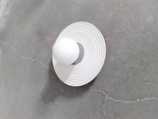 Handmade Ceramic Wall Sconce Carved Texture, Modern Light Fixture - image 1