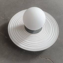 Handmade Ceramic Wall Sconce Carved Texture, Modern Light Fixture - thumbnail 3