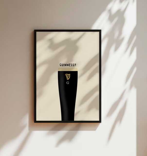 Guinness Split The G Print - Beer Glass Drink Poster Irish Stout Quote Wall Art , Vintage Drinking Decor - image 1