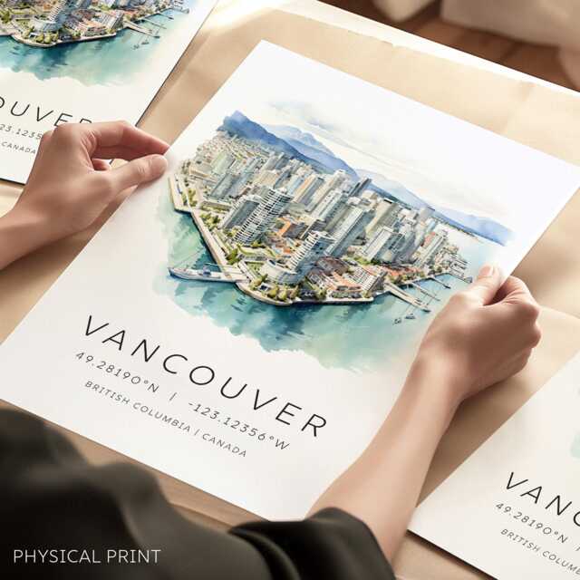 Vancouver Travel Print, Canada Wall Art, Hanging, Home D??cor, Gift, Art Lover Gift - image 1