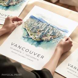Vancouver Travel Print, Canada Wall Art, Hanging, Home D??cor, Gift, Art Lover Gift - thumbnail 1