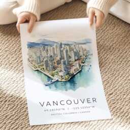 Vancouver Travel Print, Canada Wall Art, Hanging, Home D??cor, Gift, Art Lover Gift - thumbnail 2