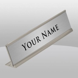2 X 8 Inches Silver Personalized Name Plate-2 Custom Plate For Office, Office Plates Custom, Plate, Holder
