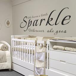She Leaves Sparkle Wherever Goes - Nursery Vinyl Quotes Baby Girls Wall Decal Sayings Words- 022 - thumbnail 2
