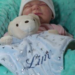 Cuddly Blanket Embroidered With Name - Cuddly Blue Teddy Bear Zw-31 - 400244 - thumbnail 2
