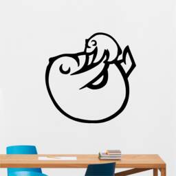 Polar Bears Playing Vinyl Wall Art, Decal, Sticker, Transfer, Mural, Removable, Decor, Rent Friendly, Interior, Exterior, Full - 0267 - thumbnail 1
