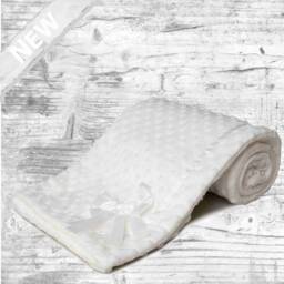 Personalised New in Peter Rabbit St1 Embroidered Baby Dimple Bow Ribbon Trim Blanket 3 Colours Super Soft - thumbnail 2
