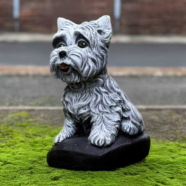 Concrete Westie Dog Statue Outdoor Figurine Stone Terrier Yorkie Sculpture Cement Ornament Dog Lover Gift Front Door Decoration - image 1