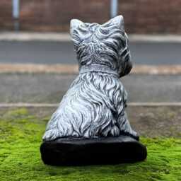 Concrete Westie Dog Statue Outdoor Figurine Stone Terrier Yorkie Sculpture Cement Ornament Dog Lover Gift Front Door Decoration - thumbnail 4