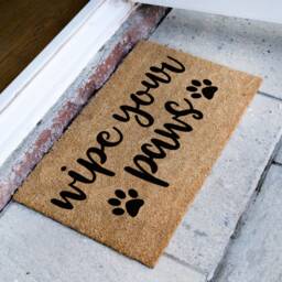 Wipe Your Paws - Dog/Cat Paw Print Doormat Cute Pet Animal Lover Gift Family Doormats - thumbnail 2