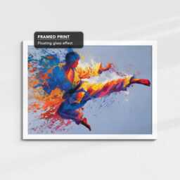 Abstract Karate Judo Painting - Vibrant Wall Art Canvas Martial Arts Decor Gym & Sports Poster Modern - thumbnail 3