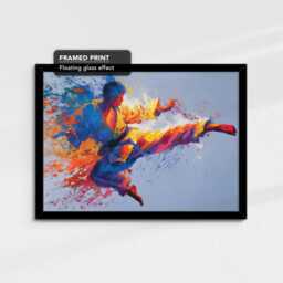 Abstract Karate Judo Painting - Vibrant Wall Art Canvas Martial Arts Decor Gym & Sports Poster Modern - thumbnail 2