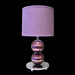Murano Glass Table Lamp With Mirrored Finish & White Cotton Lampshade, Elegant Lamp, Italian Lighting - thumbnail 2