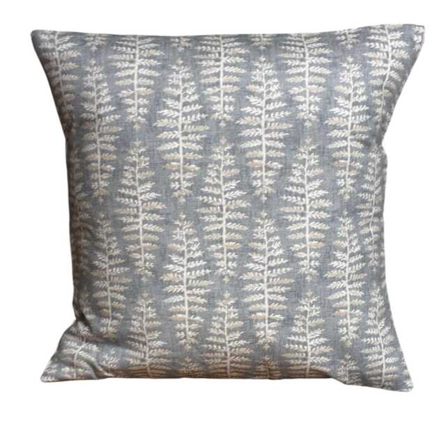 Botanical Cushion Cover Iliv Fernia Mist Blue Cotton Pillow, 16 - image 1