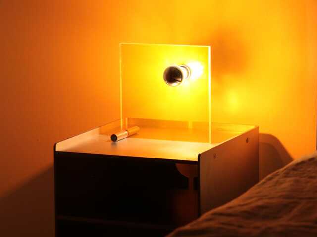 Sedgley Minimalist Lamp - Perspex Plexiglass Neon Orange Designed & Made in The UK - image 1