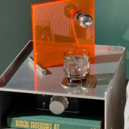 Sedgley Minimalist Lamp - Perspex Plexiglass Neon Orange Designed & Made in The UK - thumbnail 2