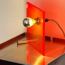 Sedgley Minimalist Lamp - Perspex Plexiglass Neon Orange Designed & Made in The UK - thumbnail 3