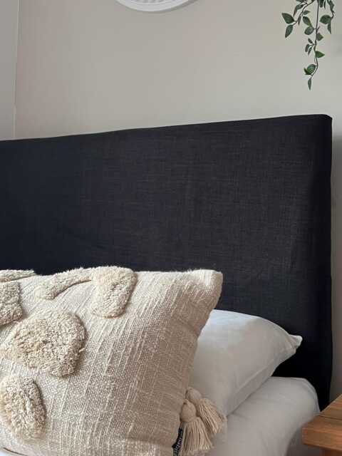 Bespoke Headboard Cover - Black Linen Style Fabric - image 1