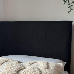 Bespoke Headboard Cover - Black Linen Style Fabric - thumbnail 2