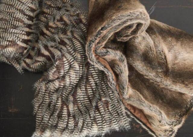Grey Feather Faux Fur Throw Blanket Rustic Home Decor - 64x52 - image 1