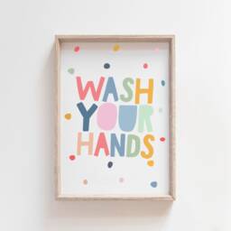 Set Of 3 Kids Bathroom Prints, Wash Your Hands Print, Playroom Decor, Girls Nursery Wall Art - thumbnail 3