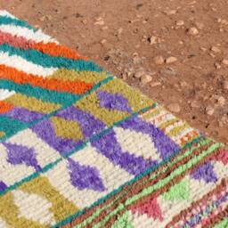 Colorful Moroccan Runner Rug Handwoven Berber Wool Hallway Rug - thumbnail 4