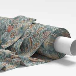 Custom Made William Morris Golden Lily Tourmaline Blackout Lining Curtains 3 - thumbnail 3