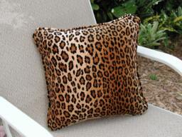 Cheetah Print Pillow, Gold British Velvet, Safari Home Decor - thumbnail 1