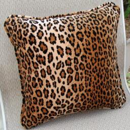 Cheetah Print Pillow, Gold British Velvet, Safari Home Decor - thumbnail 4